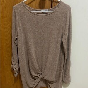 Women's Tan Knotted Top